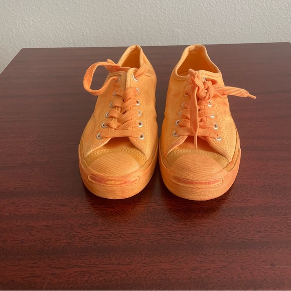 NWOT Converse Jack Purcell Burnished Two Tone Suede Orange Tie Dye 70s Low Tops - Picture 4 of 13